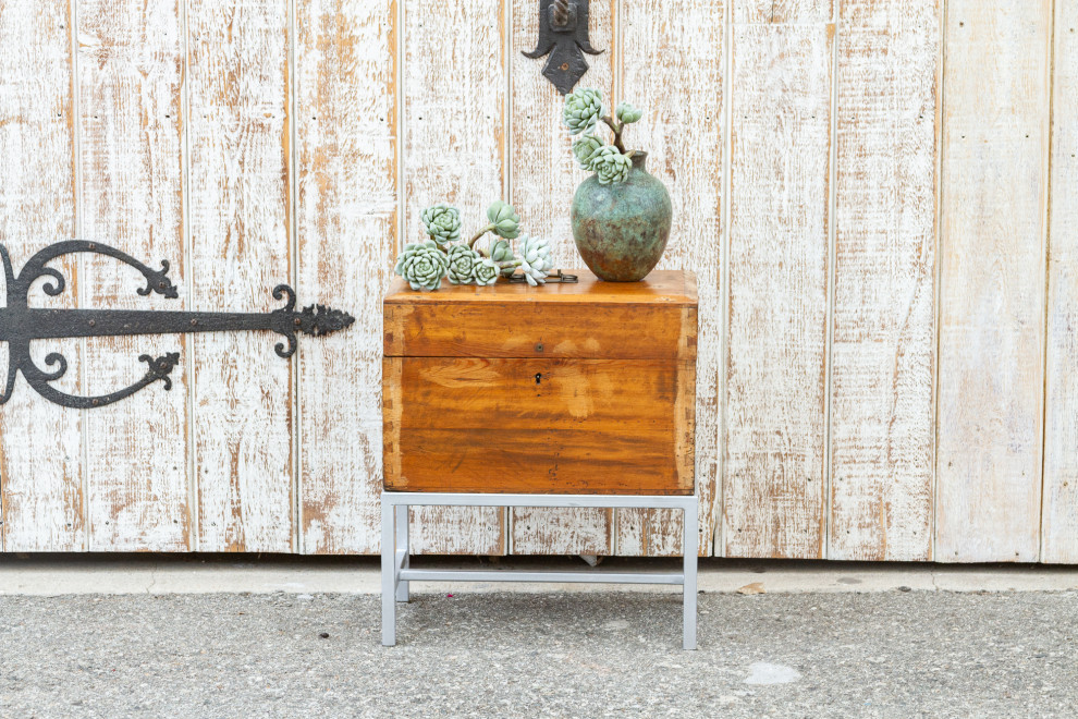 Asian Mid Century Campaign Style Box on Stand   Contemporary   Side Tables And End Tables   by De cor  Houzz