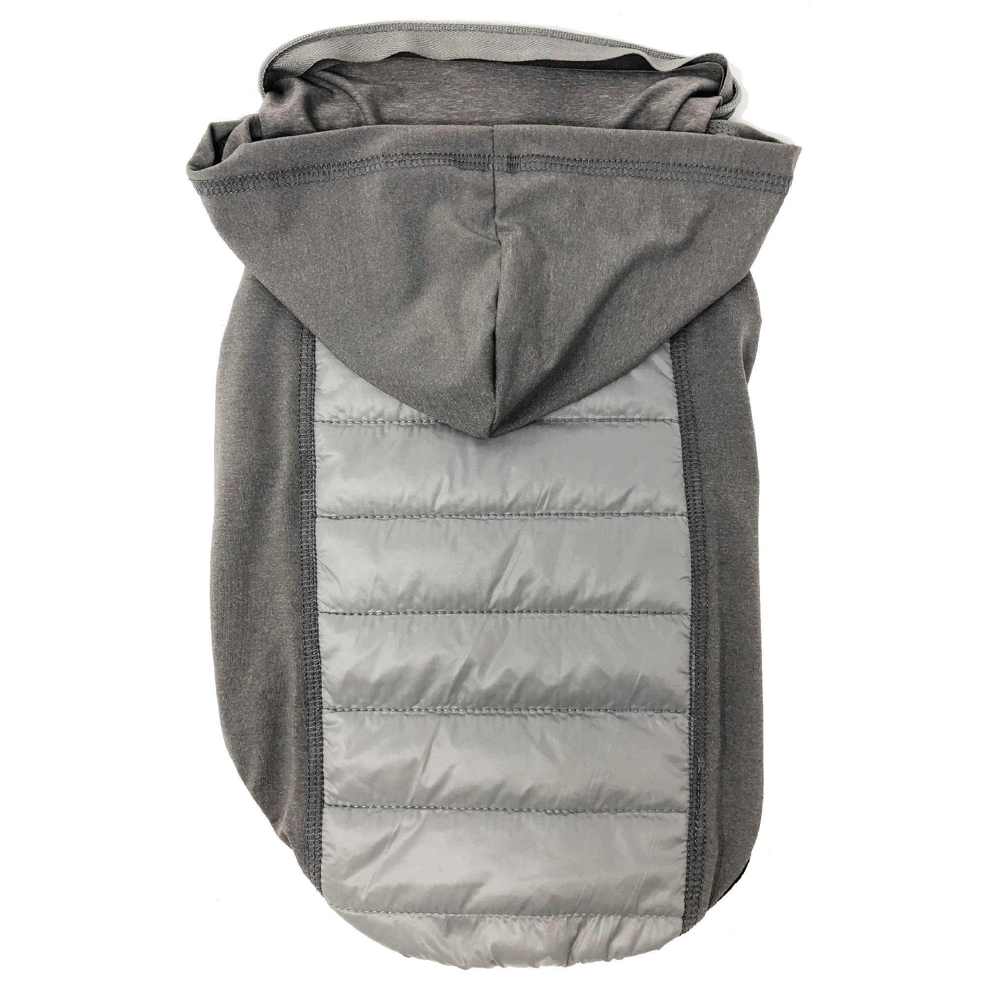 Pet Life Grey Apex Lightweight Hybrid 4-Season Stretch and Quick-Dry Dog Coat with Pop Out Hood， X-Small