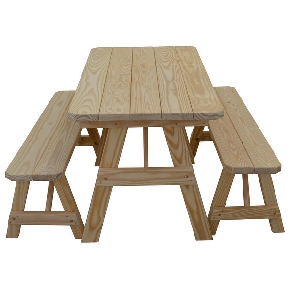 Pine 5' Traditional Picnic Table with 2 Benches