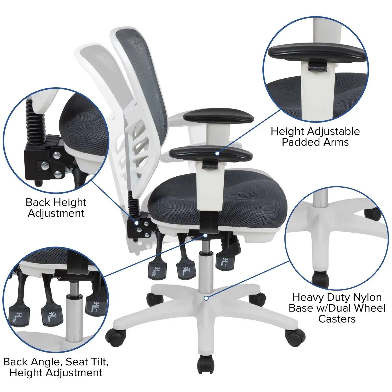 Dark Gray Mesh Office Chair