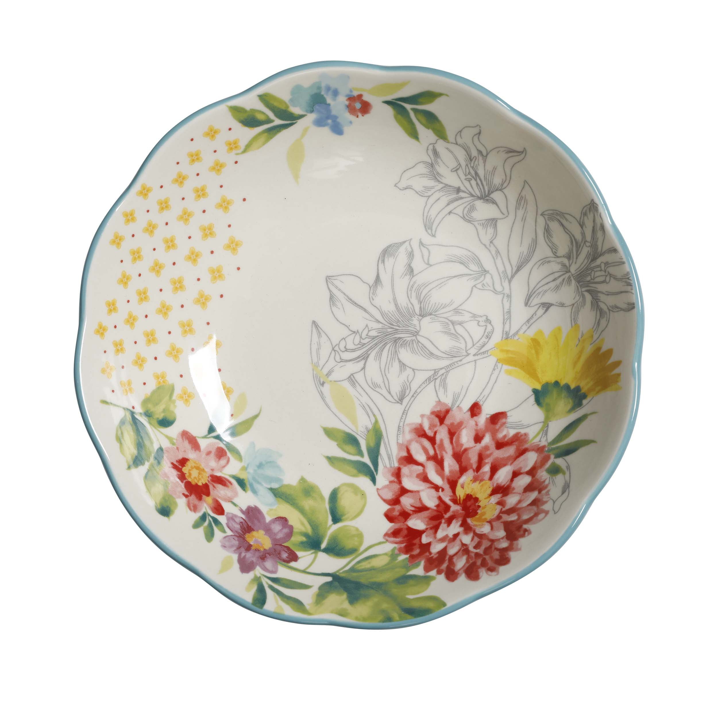 The Pioneer Woman Blooming Bouquet 7.5-Inch Pasta Bowl