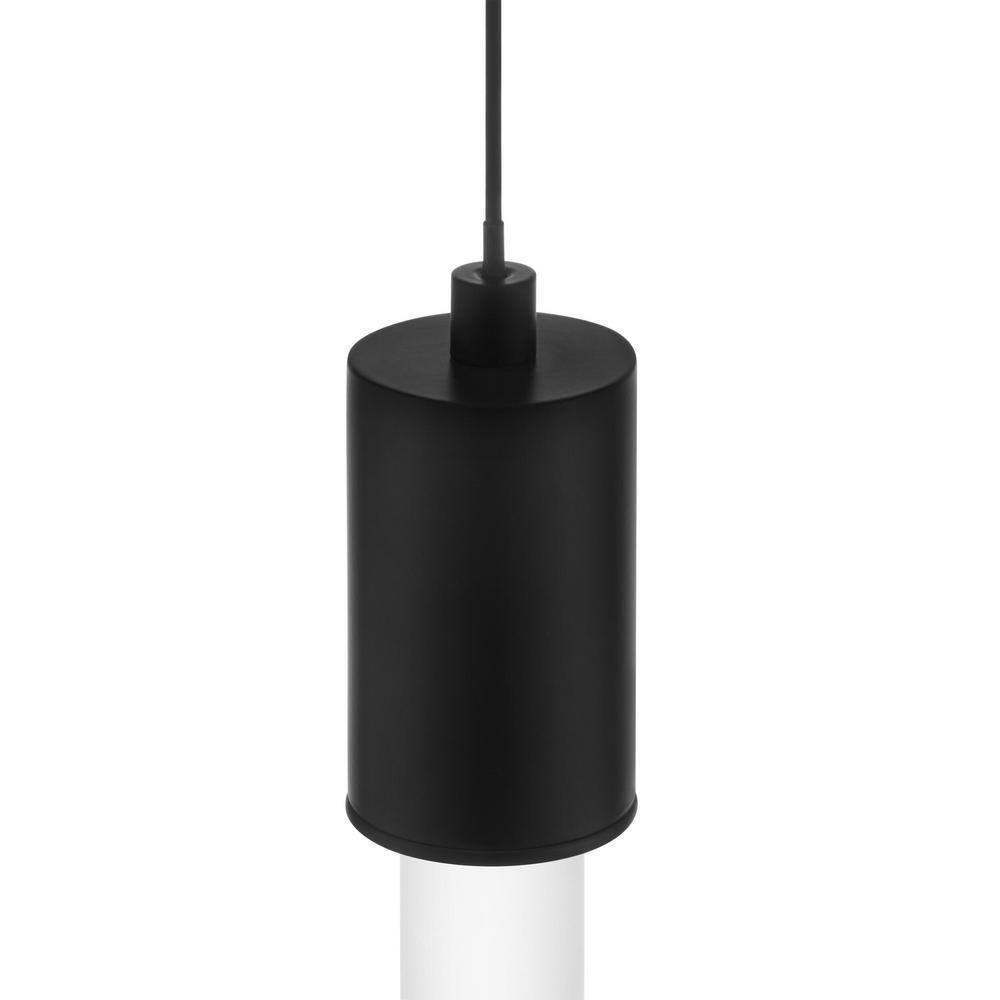 Hampton Bay Bellingham 8-Watt Matte Black Integrated LED Mini Pendant with Acrylic Shade HD7972C1