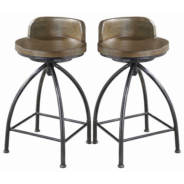 Industrial Design Wood Seat and Metal Base Swivel Counter Height Dining Stool