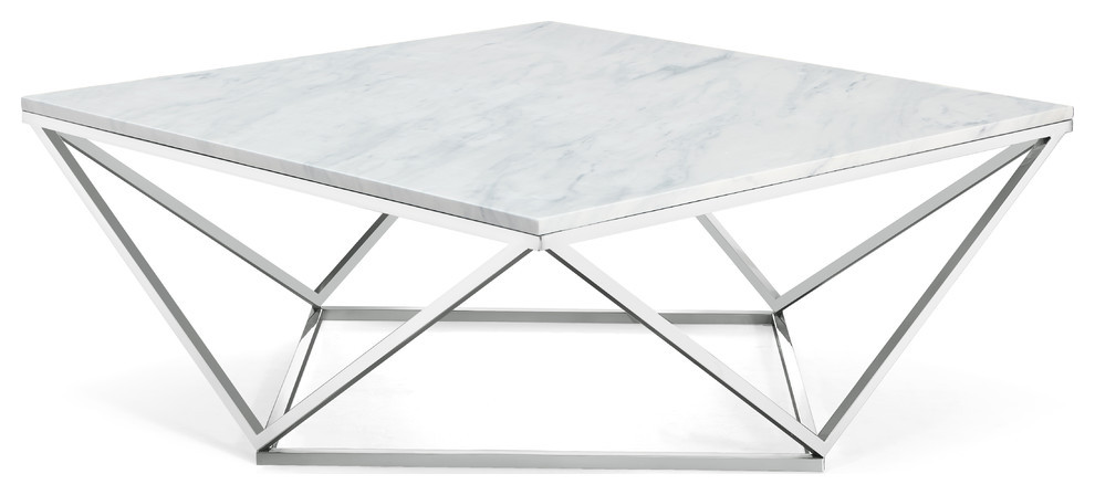 Skyler Chrome Coffee table   Contemporary   Coffee Tables   by HedgeApple  Houzz