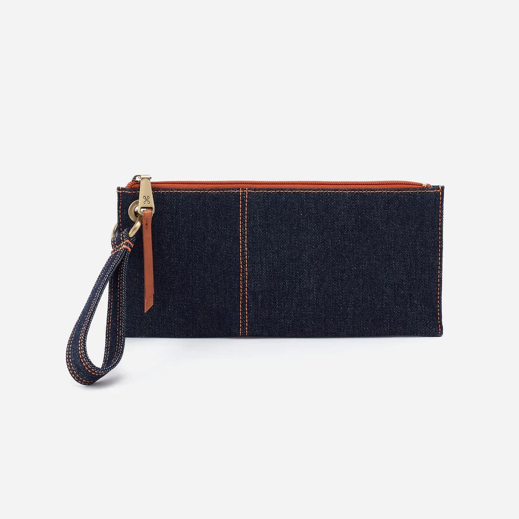 HOBO  Vida Wristlet Denim Fabric - Dark Denim