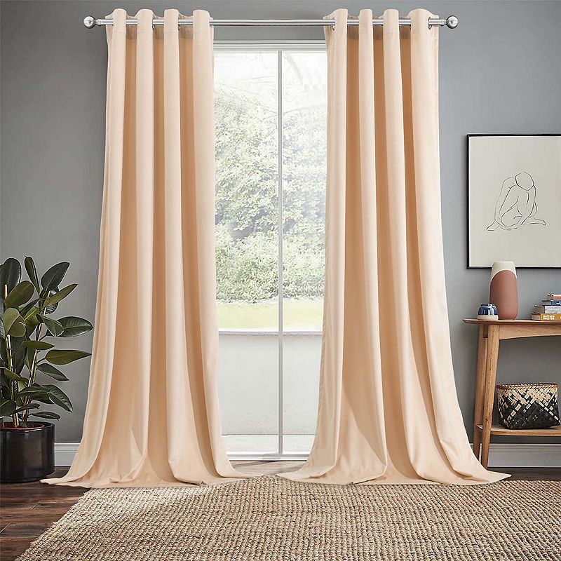 Heavyweight Velvet Grommet Curtain Panels (Set of 2)