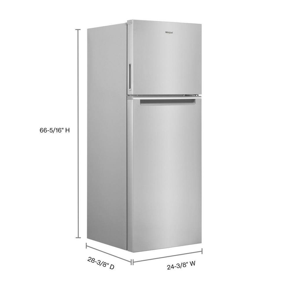 Whirlpool 12.9 cu. ft. Built-In and Standard Top Freezer Refrigerator in Fingerprint Resistant Stainless Steel WRT313CZLZ