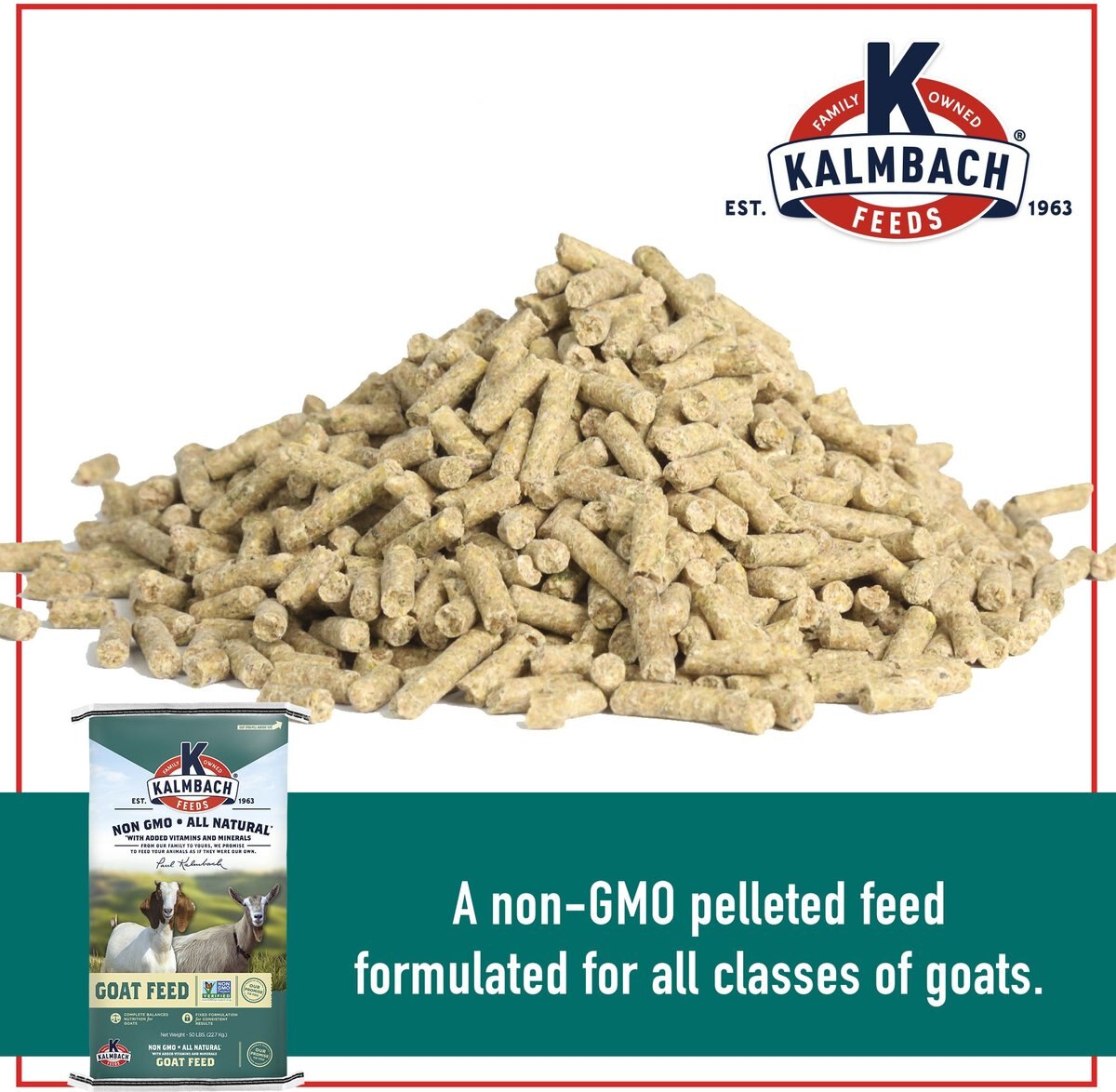 Kalmbach Feeds 16% Non-GMO Pelleted Goat Feed， 50-lb bag