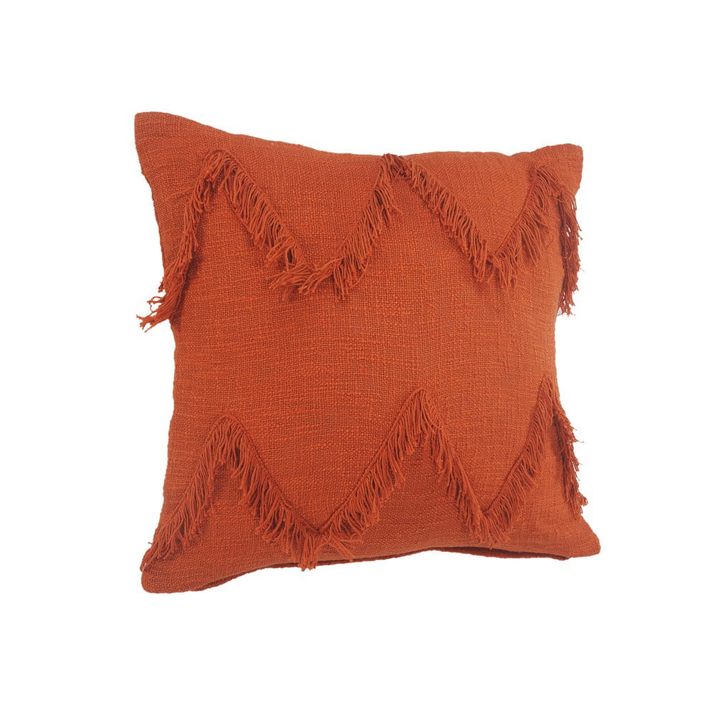 Ox Bay Solid Cinnamon Chevron Shag Throw Pillow, 20