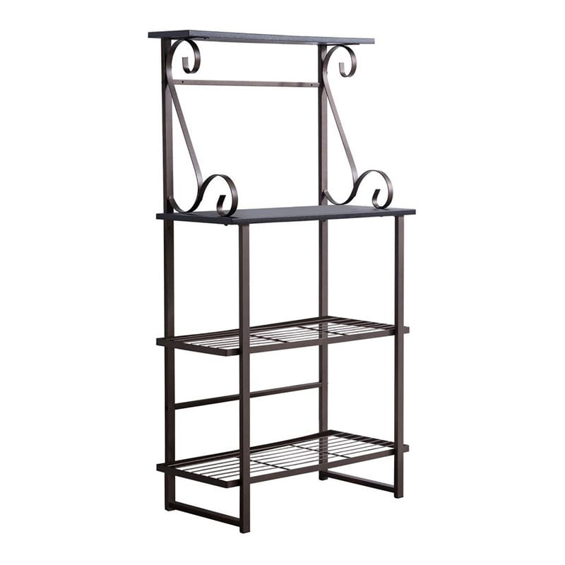 Pilaster Designs Solitude 4-tier Metal Freestanding Kitchen Baker Rack in Pewter