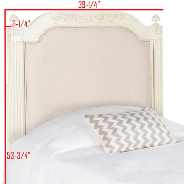 SAFAVIEH Rustic Wood Beige Linen Headboard (Twin) - - 14428176