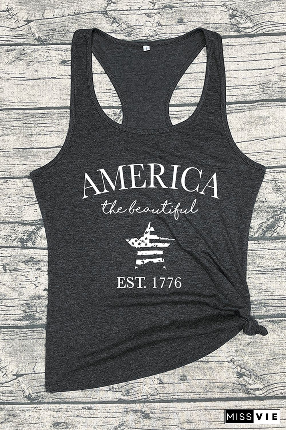 America EST. 1776 Printed Sleeveless Tank Top Wholesale