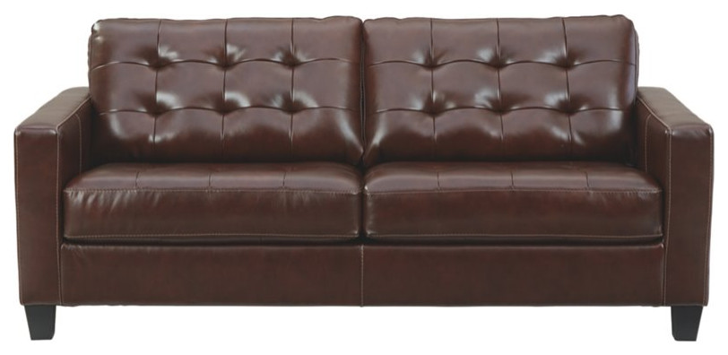 Signature Design by Ashley Altonbury Leather Sofa in Walnut   Transitional   Sofas   by Homesquare  Houzz