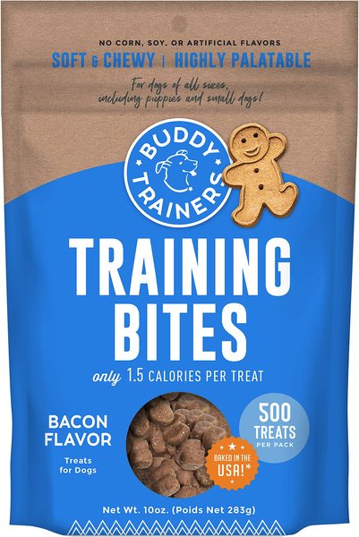 Buddy Biscuits Trainers Training Bites Bacon Flavor Dog Treats， 10-oz bag