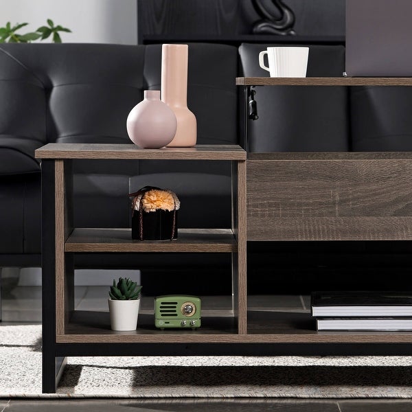 Homall Wood Lift Top Coffee Table with Adjustable Storage Shelf