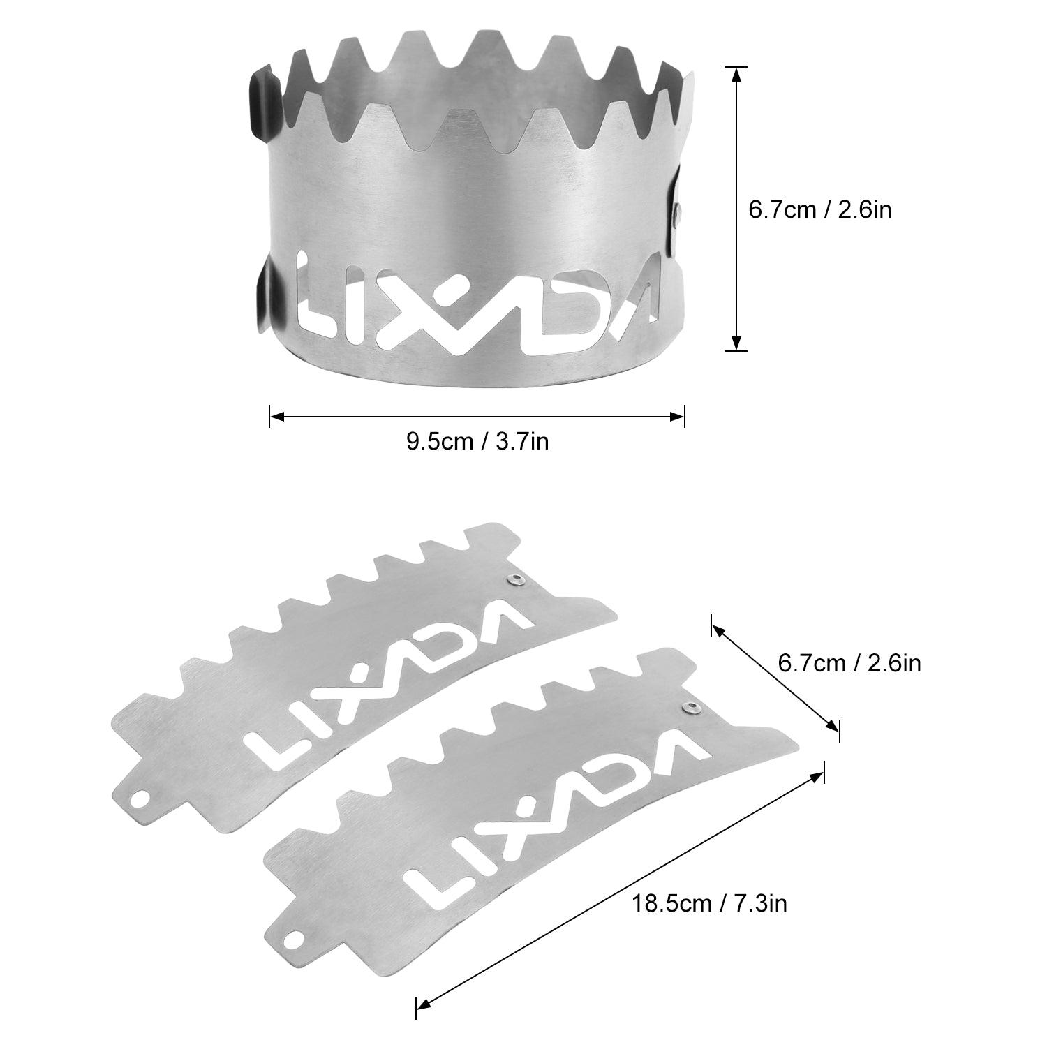 Lixada Portable Outdoor 2-in-1 Ultralight Titanium Rack Windscreen Camping Hiking Backpacking