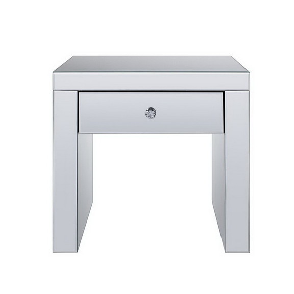 Acme 81477 Noralie End Table  Mirrored   Faux Diam...