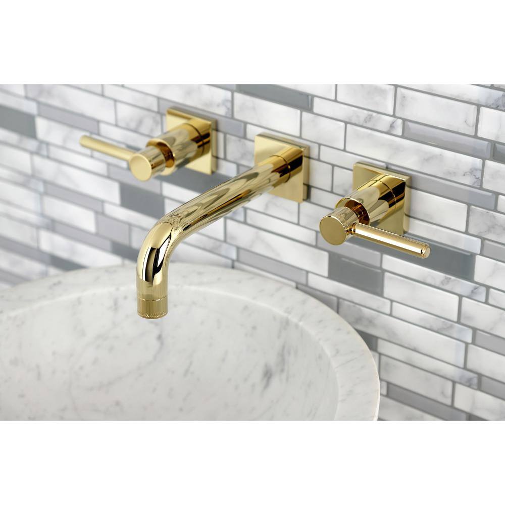 Kingston Brass Concord 2-Handle Wall-Mount Bathroom Faucets in Polished Brass HKS6122DL