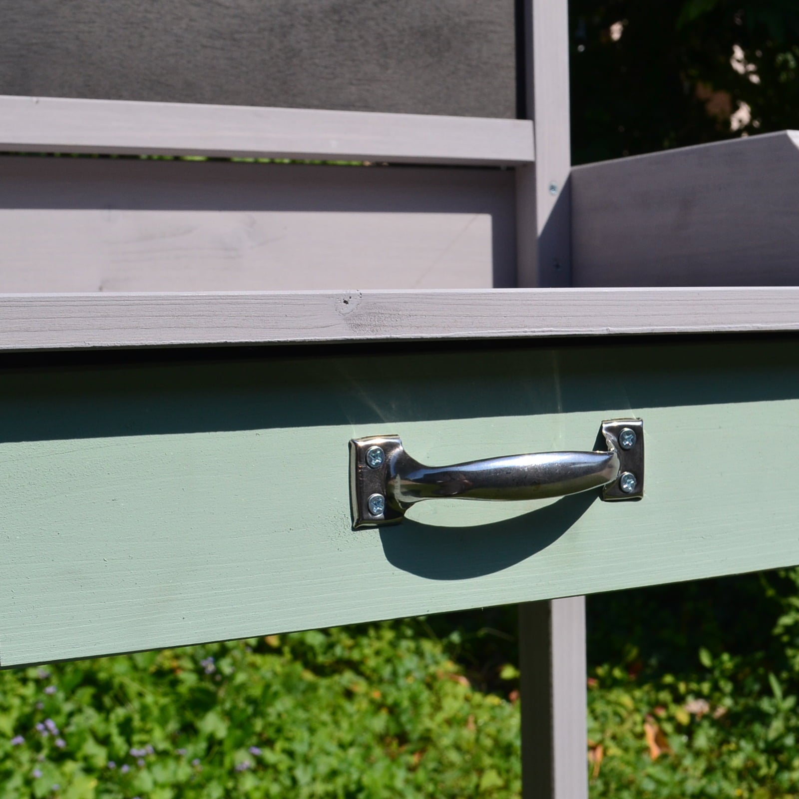 Outsunny Dark Gray and Light Blue Fir and Wood Potting Bench