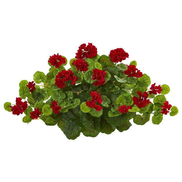 Nearly Natural 24 in Geranium Artificial Ledge Plant