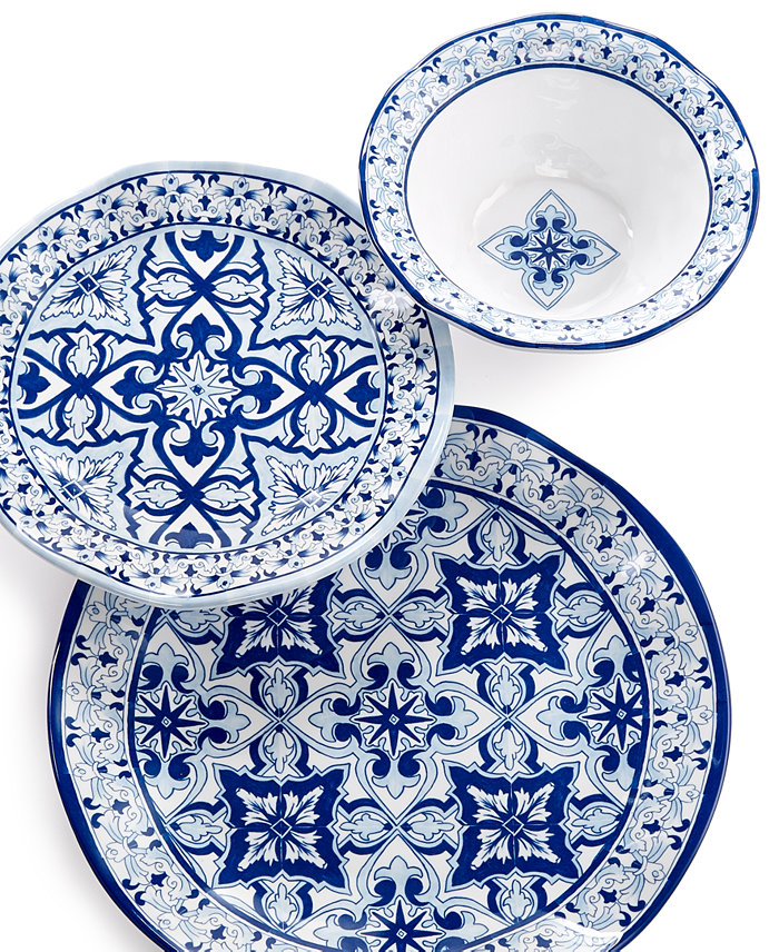 Q Squared Talavera Azul Melamine Collection