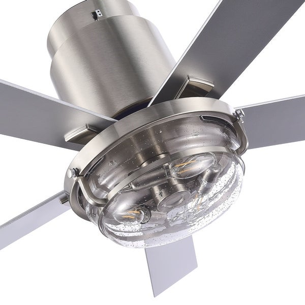 52 In Flush Mount Ceiling Fan with Light Remote(Brushed Nickel) Shopping - The Best Deals on Ceiling Fans | 40786437