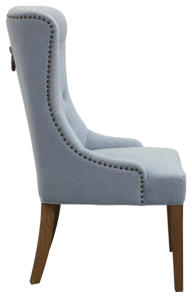 Rioni Tufted Wing Chair   Transitional   Armchairs And Accent Chairs   by Ownax  Houzz