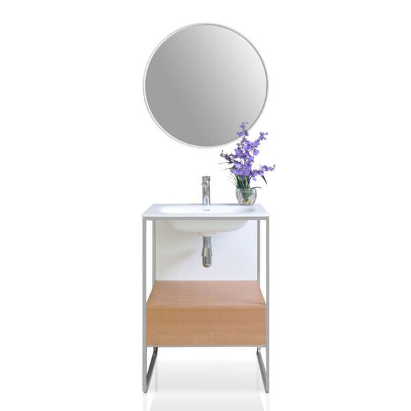 Tory Natural Walnut 24-Inch Vanity Console with Mirror