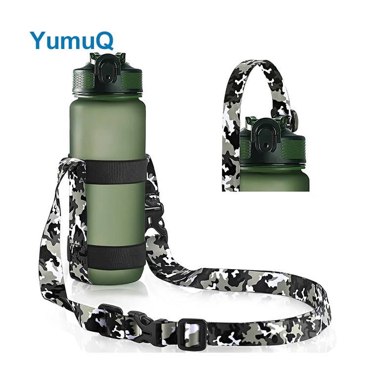 YumuQ 12   64 oz Polyester Gym Universal Water Bottle Sleeve Holder With Carabiner For Walking Hiking Camping