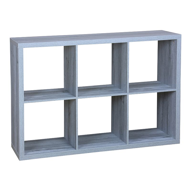 Home Basics 6 Open Cube Organizing Wood Storage Shelf