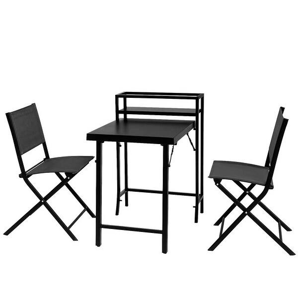 3PCS Patio Bistro Set Patio Set of Foldable Patio Table and Chairs