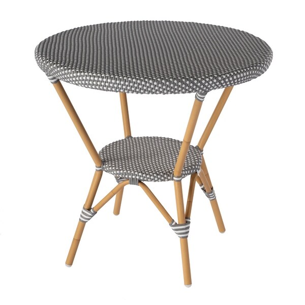 Tobias Outdoor Rattan and Metal Round Bistro Table