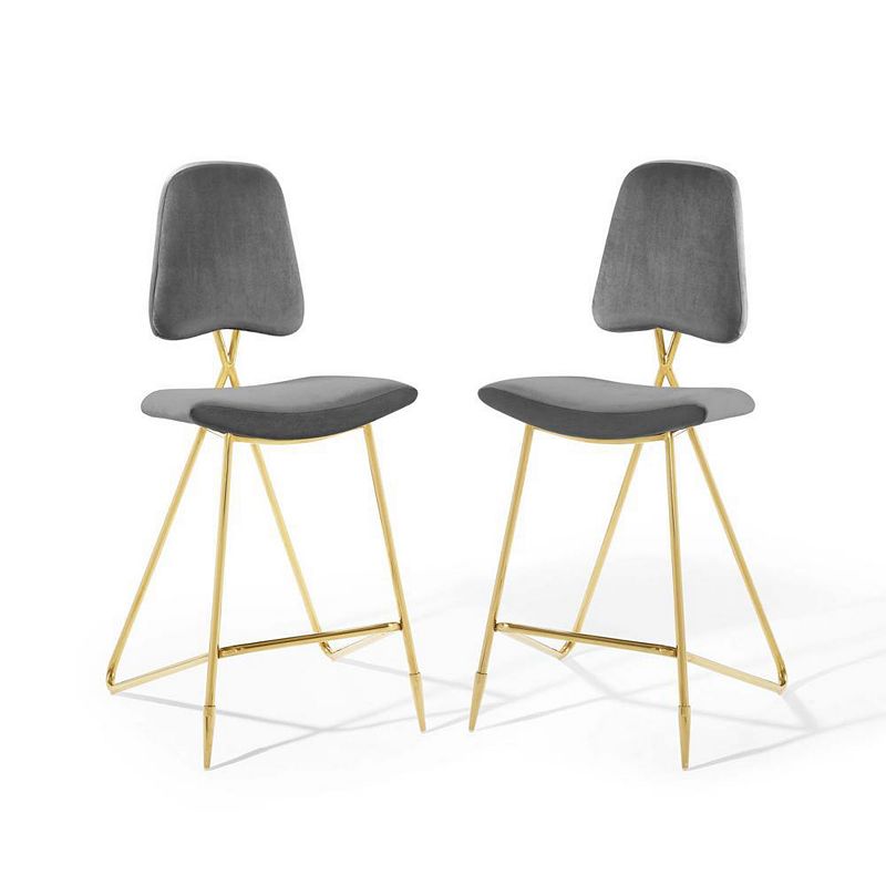 Modway Ponder Bar Stool Performance Velvet Set of 2