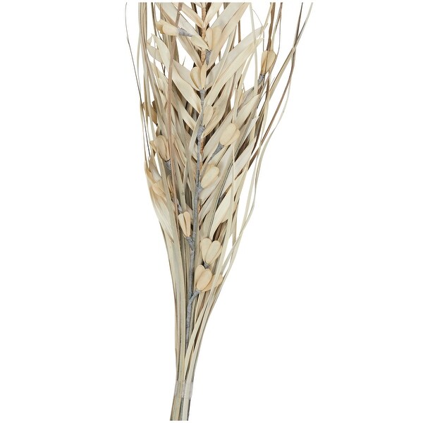 Beige or Light Brown Dried Plant Handmade Tall Floral Grass Bouquet Palm Leaf Natural Foliage