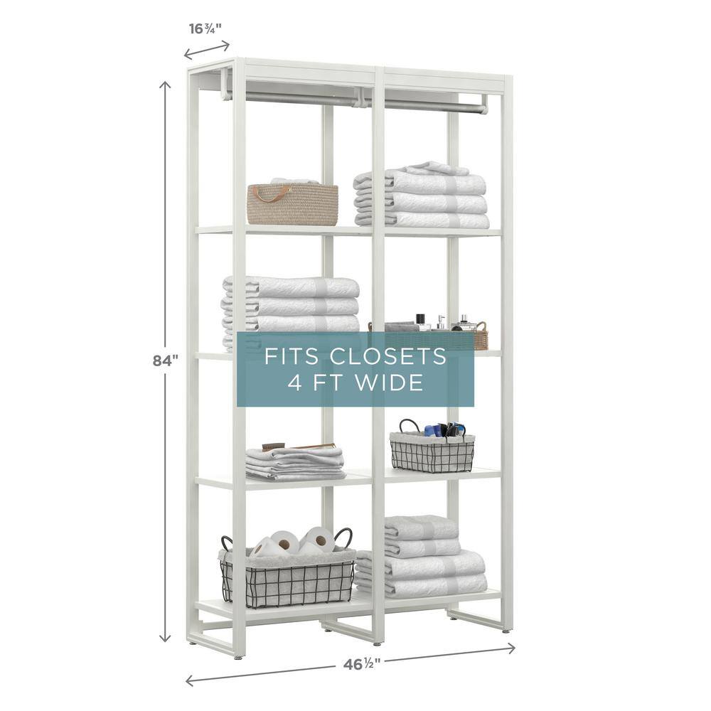 CLOSETS By LIBERTY 46.5 in. W White Adjustable Tower Wood Closet System with 10 Shelves HS6600-RW-04