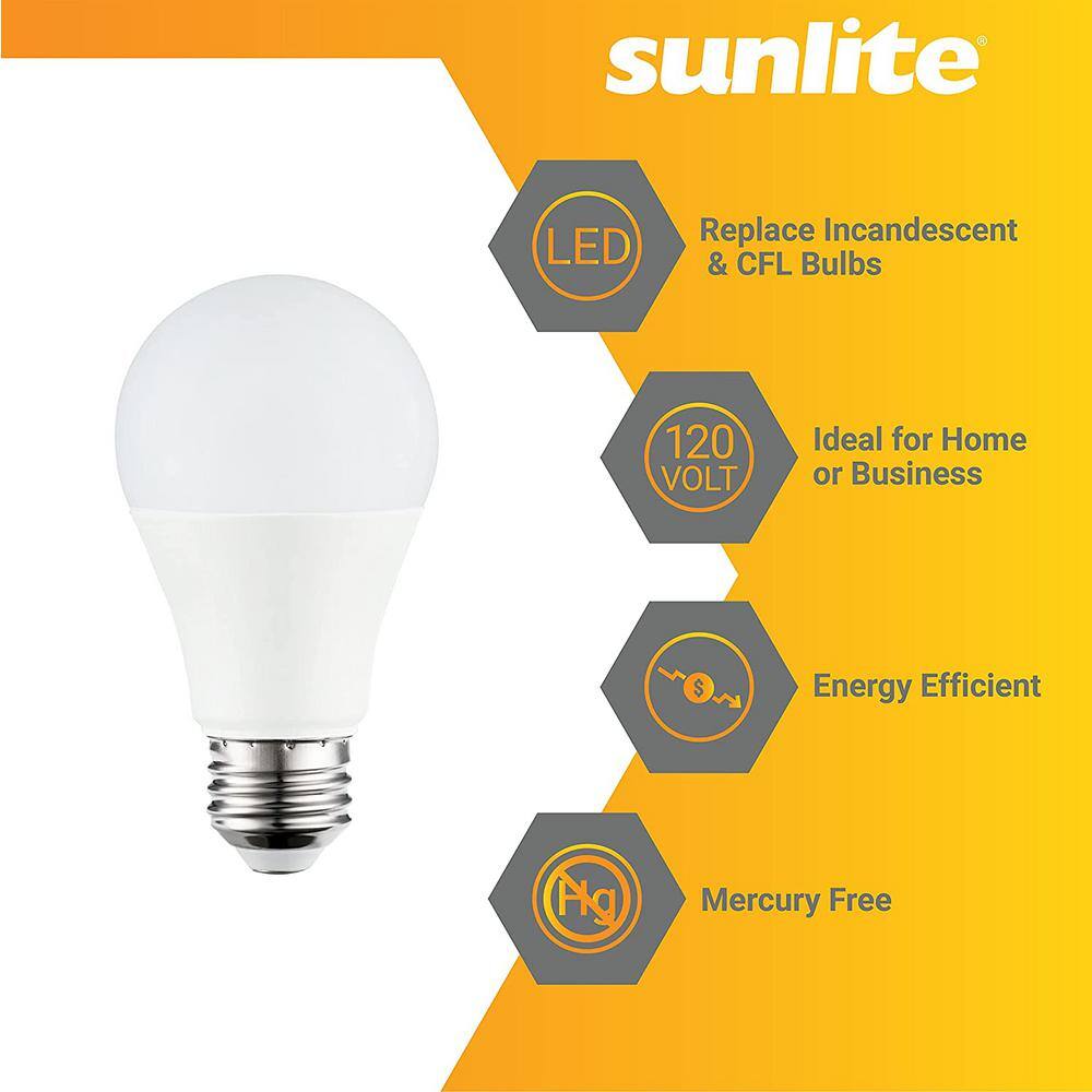 Sunlite 100-Watt Equivalent A19 1500 Lumens Medium E26 Base Frosted LED Light Bulb in Warm White 2700K (4-Pack) HD03184-1