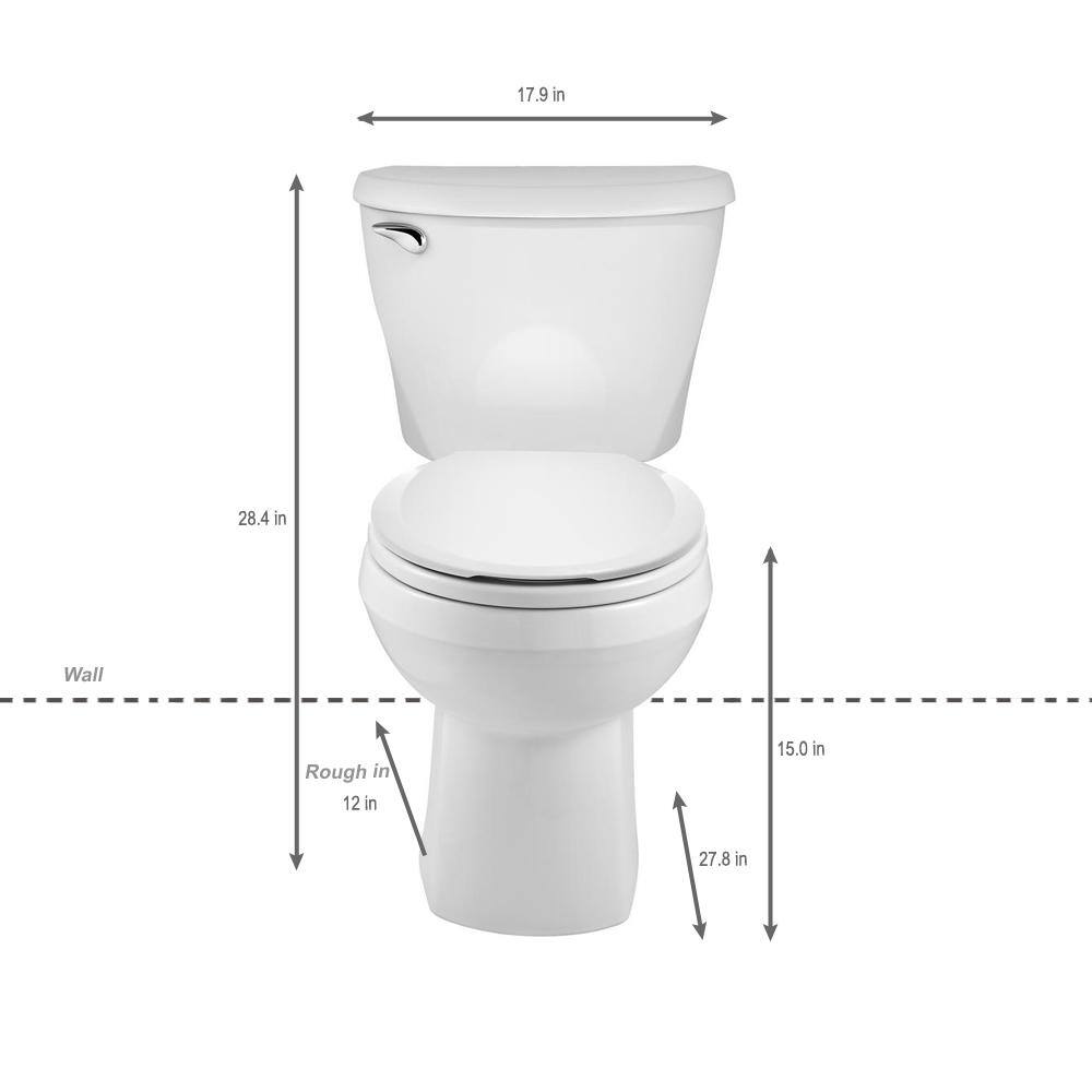 American Standard Reliant 2-Piece 1.28 GPF Single Flush Round Toilet in White Seat Included (4-Pack) 3332128S-4.020