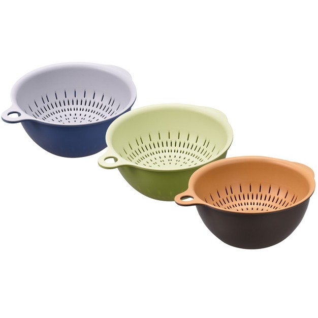 Unique Bargains Kitchen Strainer Colander Bowl Set Small Double Layer Drain Basket