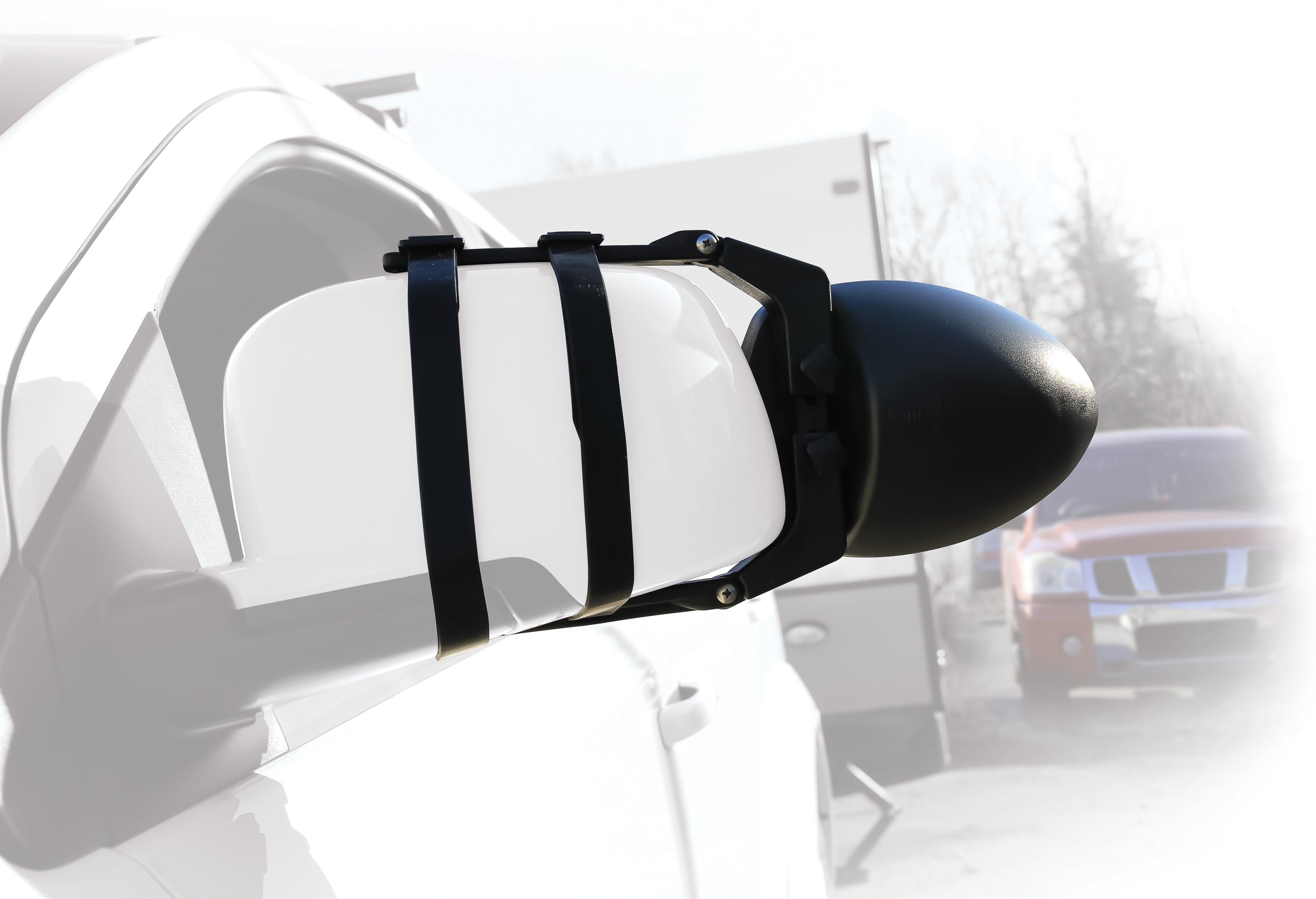 Camco Clip-On Dual-View Tow Mirror | Fits Driver or Passenger Side Mirror | Black (25653)