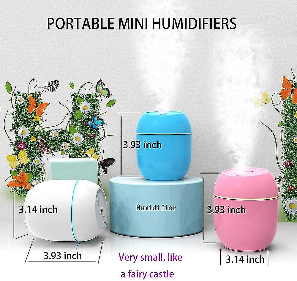 Usb-powered Mini Humidifiers For Bedroom Baby Home Office Car With Led，air Humidifier