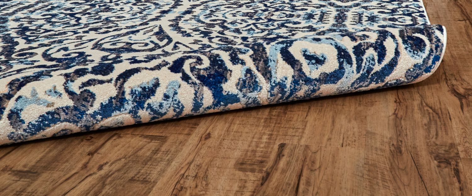 Carini Blue and Ivory Rug by BD Fine