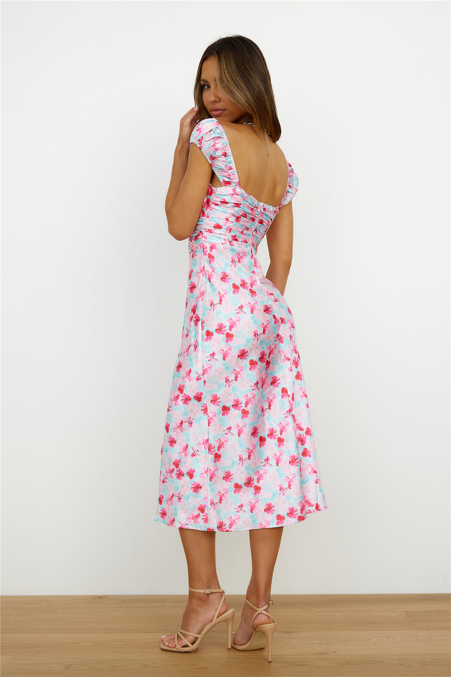 Feel My Rhythm Midi Dress Pink