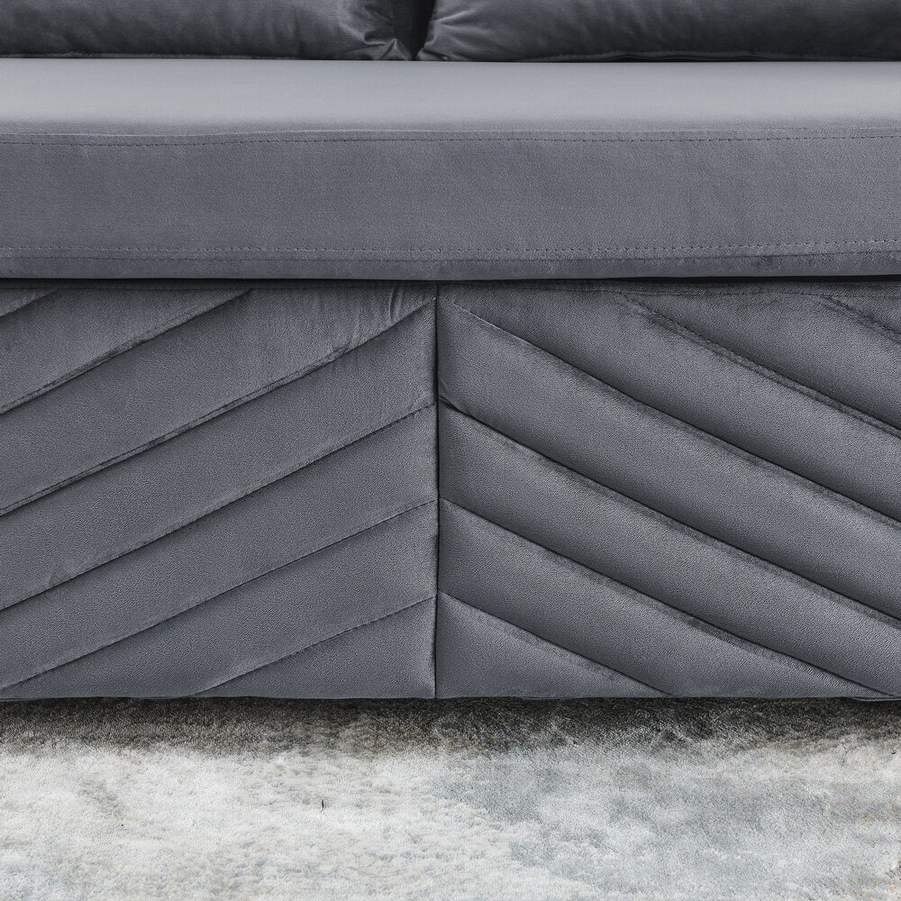 Luxury 3 in 1 Convertible Sleeper Sofa Bed Couch  55\