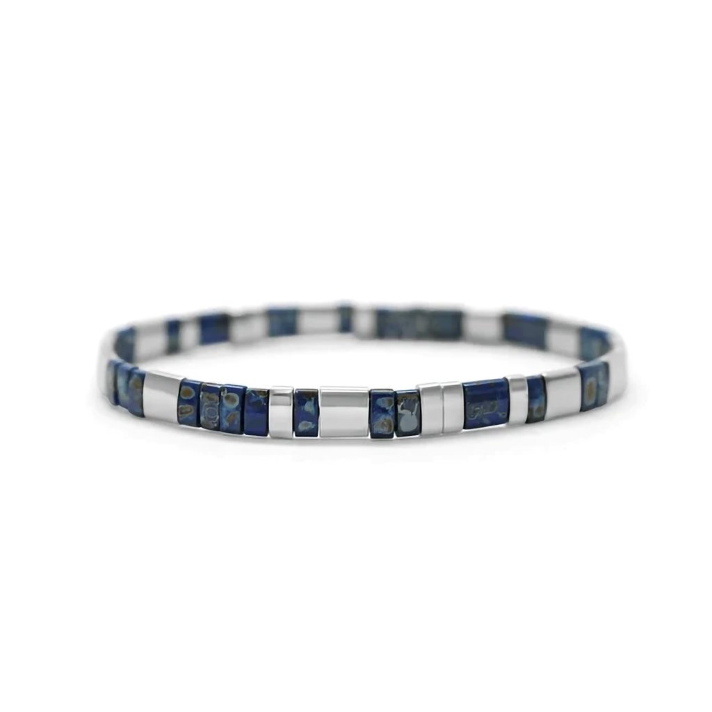 Stia  Skylar Paige - Self Love - Morse Code Tila Beaded Bracelet - Luxe Lapis