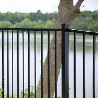 Barrette Outdoor Living 2 in. x 2 in. x 8-78 ft. Standard-Duty Black Aluminum Fence Blank Post 73002392