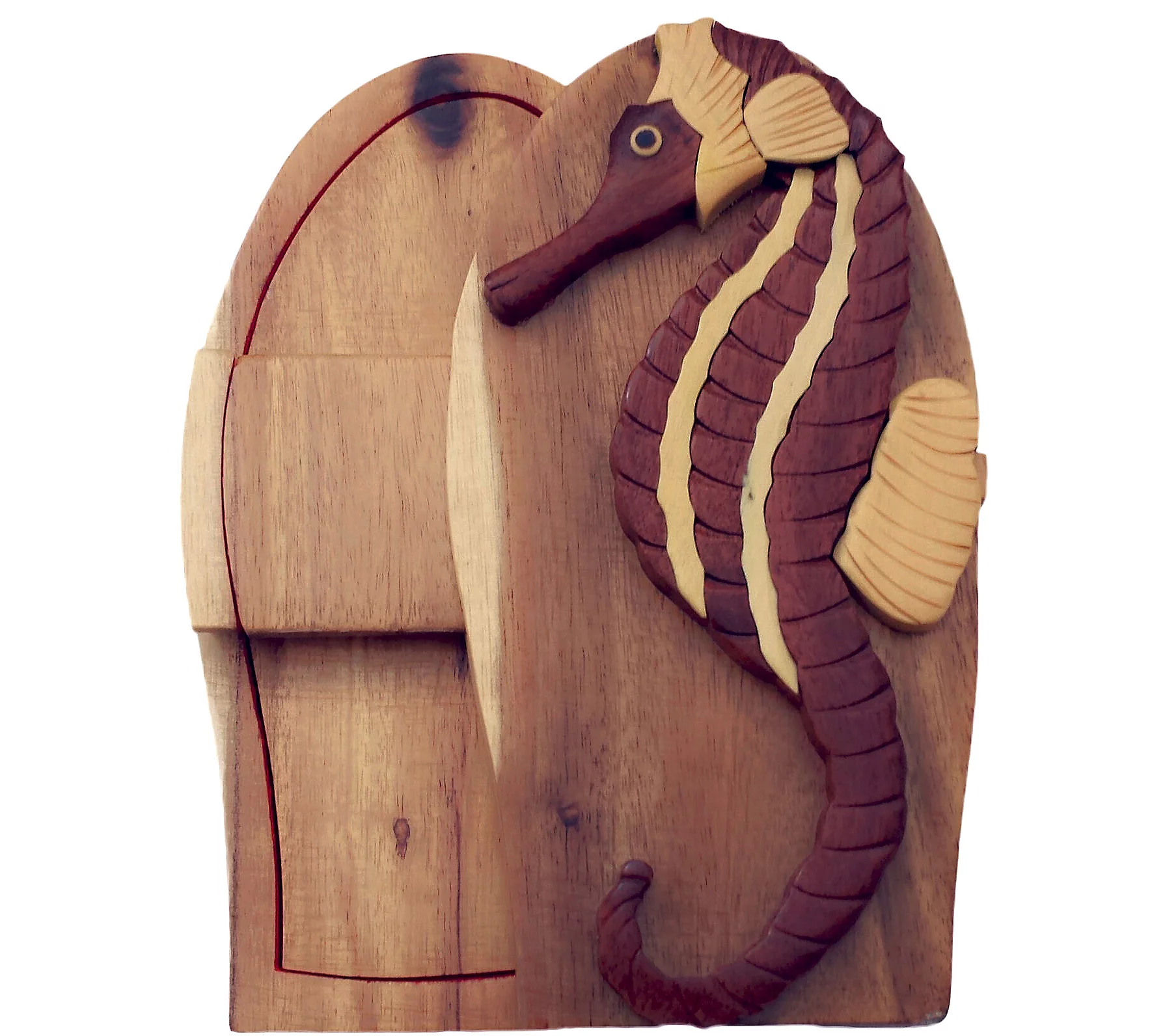 Carver Dan's Sea Horse Puzzle Box with Magnet Closures