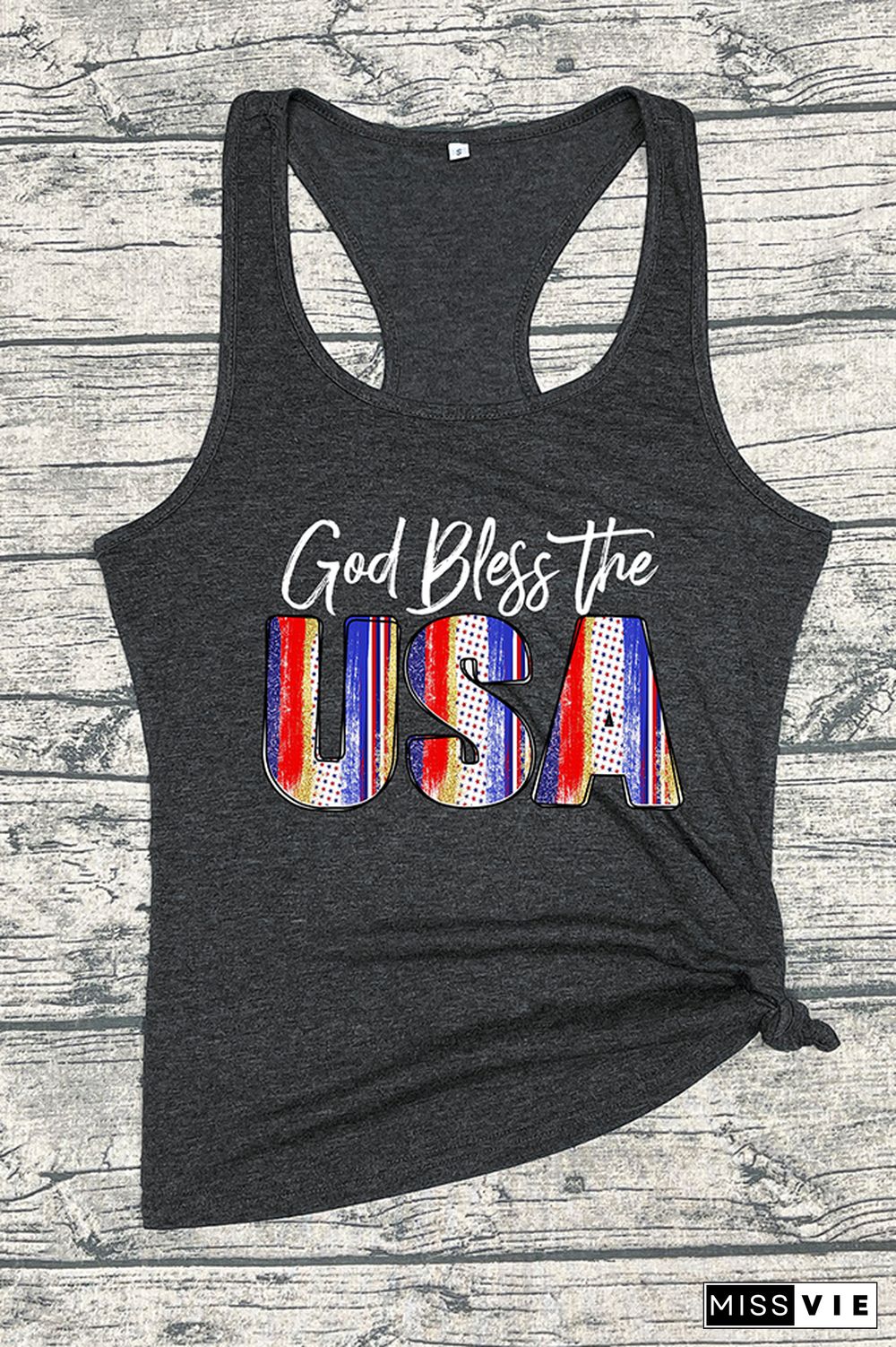 God Bless The USA Printed Sleeveless Tank Top Wholesale