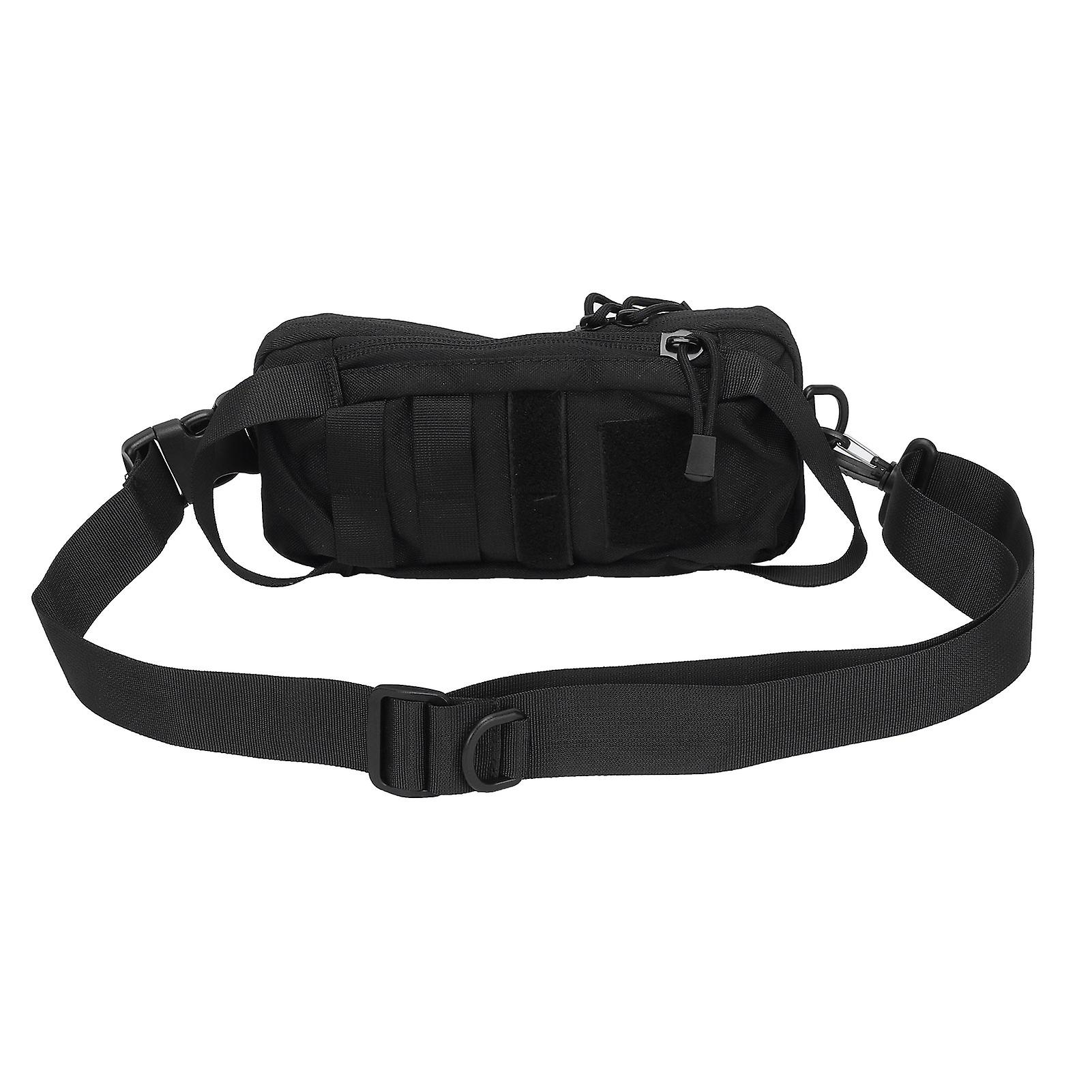 Multifunctional Military Dualpurpose Chest Waist Bag Nylon Material Waterproof Bagblack