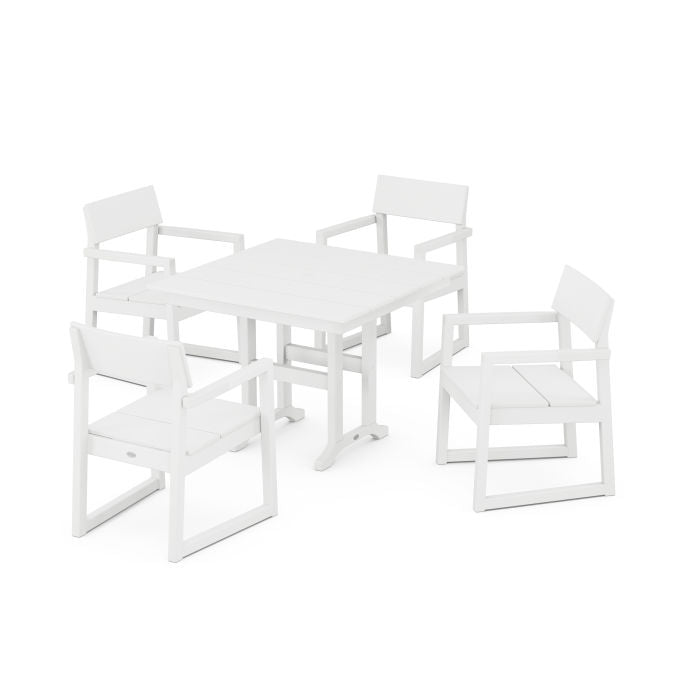 Polywood EDGE 5-Piece Farmhouse Dining Set PWS1144-1