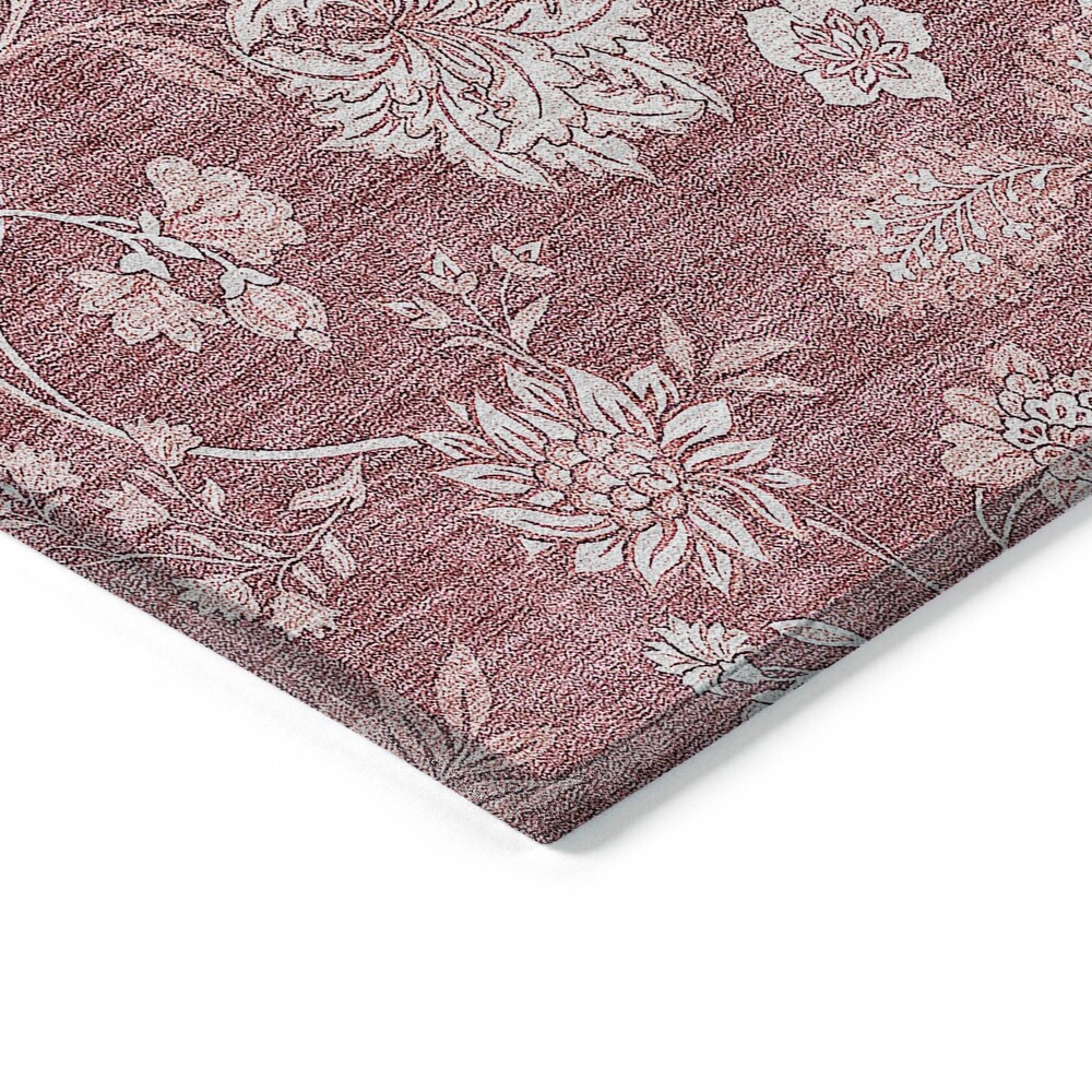 Machine Washable Indoor/ Outdoor Chantille Floral Farmhouse Rug